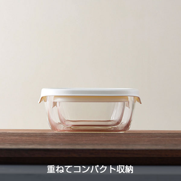 HARIO・耐熱ガラス製保存容器3Pセット(オフホワイト)
