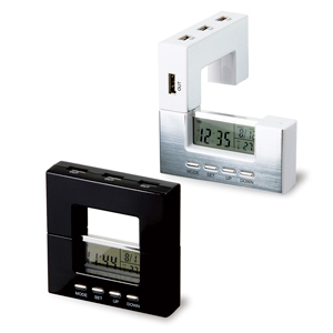 クロック付きUSBハブ（4ポート）