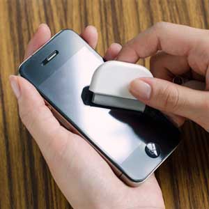 スマホクリーナー付ストラップ(黒)