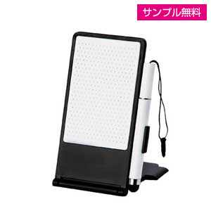 タッチペン付スマホスタンド(ボディ黒/マット白)