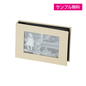 布張りフォトフレームアルバム(L判40枚収納)(クリーム)