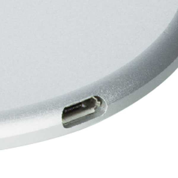 Qi(チー)対応サークルワイヤレス充電器(シルバー)