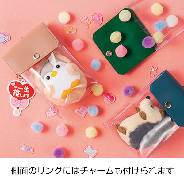 カラーフラップクリアポーチ(縦型)(ブルー)【グッズストアドットネット