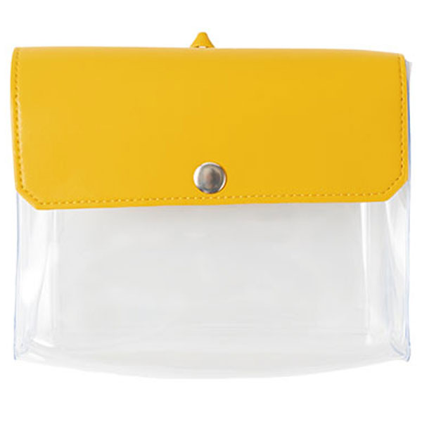 カラーフラップクリアポーチ(横型)(イエロー)