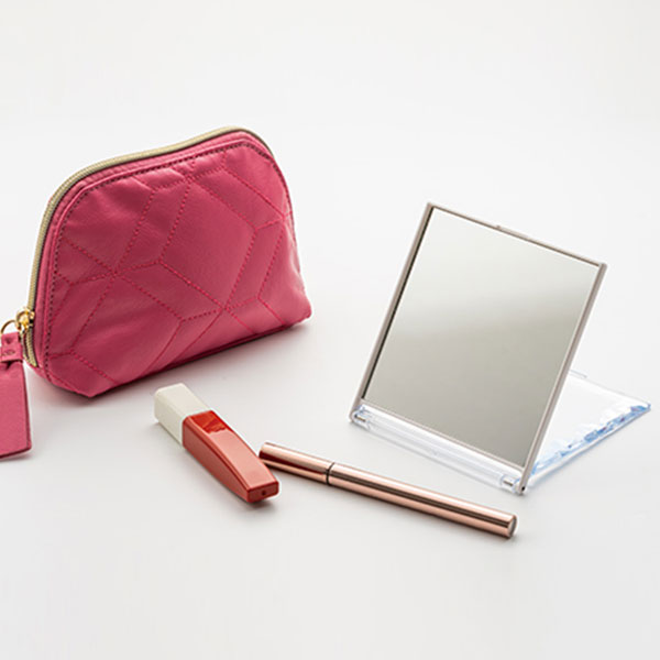 ジュエリーコンパクトミラー(白)