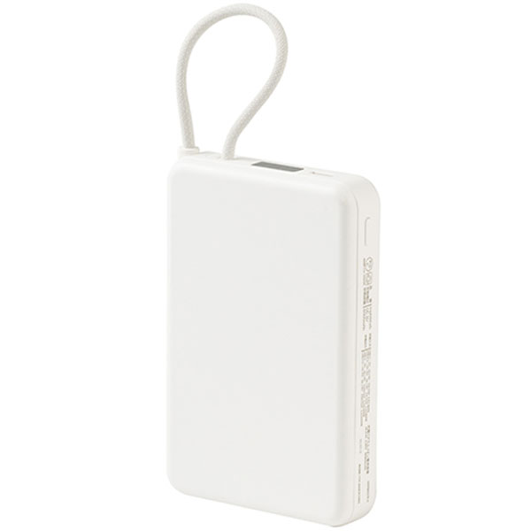 固体電池モバイルバッテリー(10,000mAh)(白)