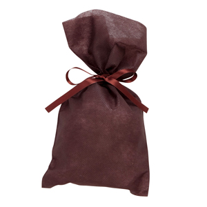 リボン付きソフトバッグ（ダークブラウン）1色印刷代込