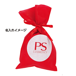 リボン付きソフトバッグ（ピーチピンク）1色印刷代込