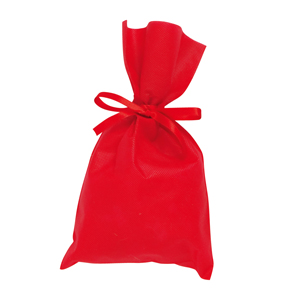 リボン付きソフトバッグ（ローズレッド）1色印刷代込