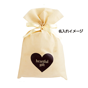 リボン付きソフトバッグ 大（ピーチピンク）1色印刷代込
