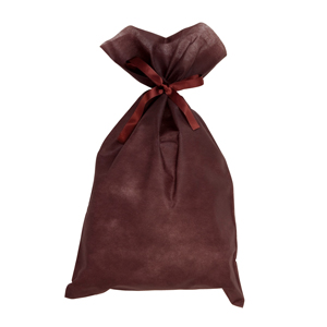 リボン付きソフトバッグ 特大（ダークブラウン）1色印刷代込