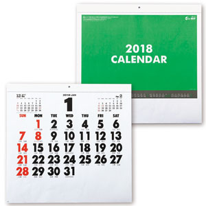 2018スクエア壁掛けカレンダー