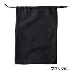スウェードスタイル巾着(L)(ブラック)