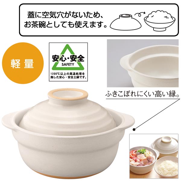 蓋がお茶碗になる個食鍋