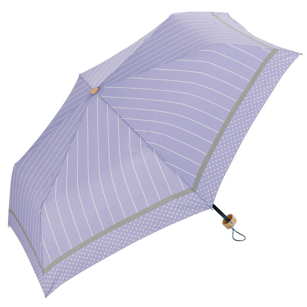 ストライプドット・晴雨兼用折りたたみ傘