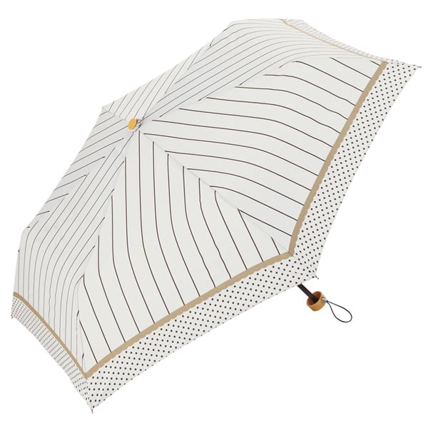 ストライプドット・晴雨兼用折りたたみ傘