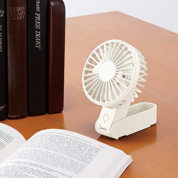 レジェーロ　充電式2WAYハンディファン(ネックストラップ付)(ホワイト)