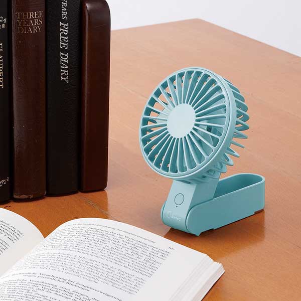 レジェーロ　充電式2WAYハンディファン(ネックストラップ付)(ブルー)
