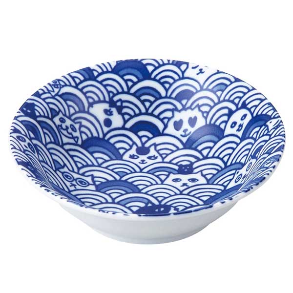 愛SAYAMAねこだらけ・軽量マルチボウル1P(ねこだらけ青海波)