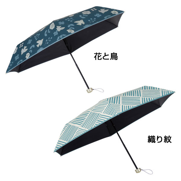京都くろちく・晴雨兼用折りたたみ傘(花と鳥)