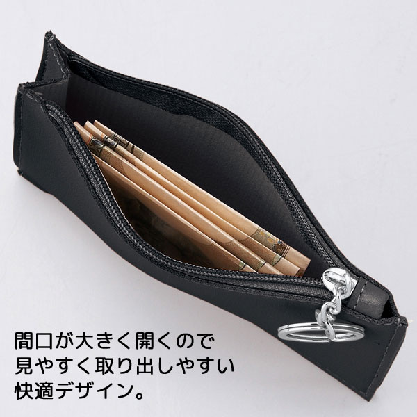 レザー調フラグメントケース(キーリング付き)(ブラック)
