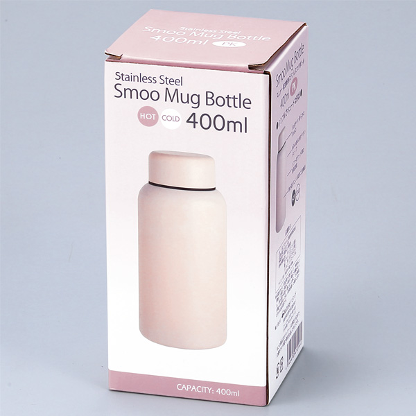 Smoo・真空二重構造ステンレスボトル400ml(ピンク)
