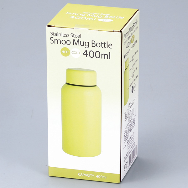 Smoo・真空二重構造ステンレスボトル400ml(イエロー)