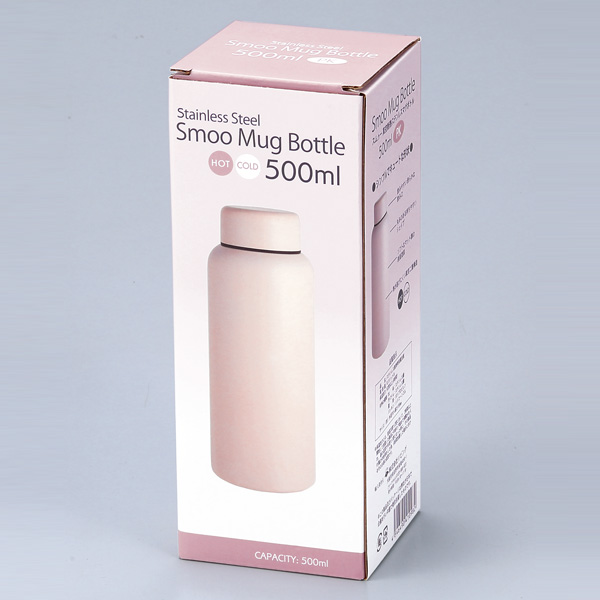 Smoo・真空二重構造ステンレスボトル500ml(ピンク)
