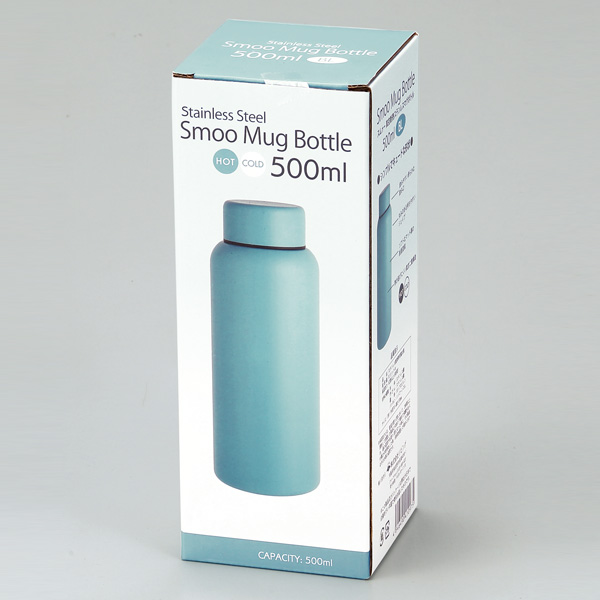 Smoo・真空二重構造ステンレスボトル500ml(ブルー)