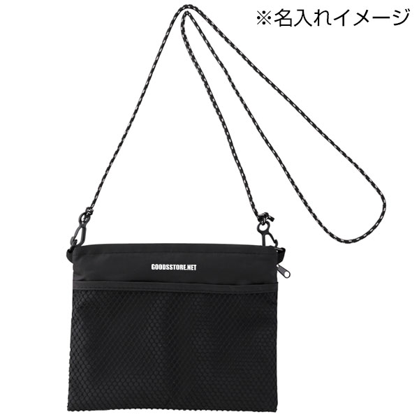 2WAYサコッシュ&エコバッグ(メッシュポケット付き)ブラック【グッズ