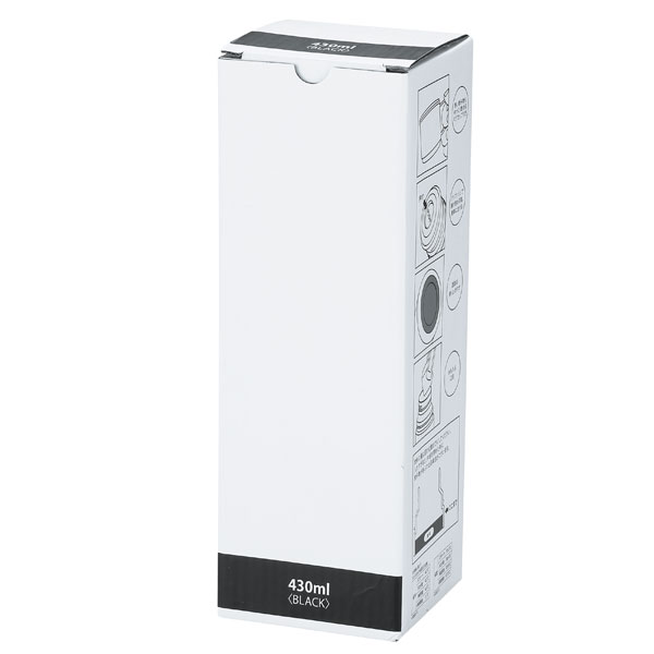 マグカップ付きプッシュ開閉式真空ステンレスボトル(ブラック)