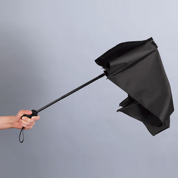 自動開閉耐風折りたたみ傘(ブラック)