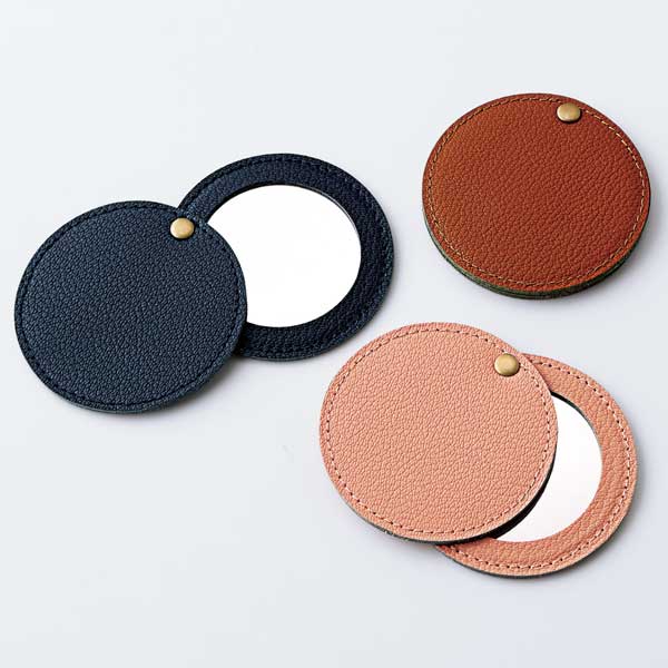 スフィア・リサイクルレザースライドミラー(キャメル)