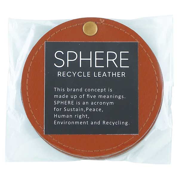 スフィア・リサイクルレザースライドミラー(キャメル)