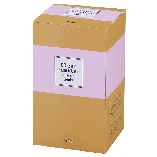 フラップ付き二重構造クリアタンブラー(ピンク)