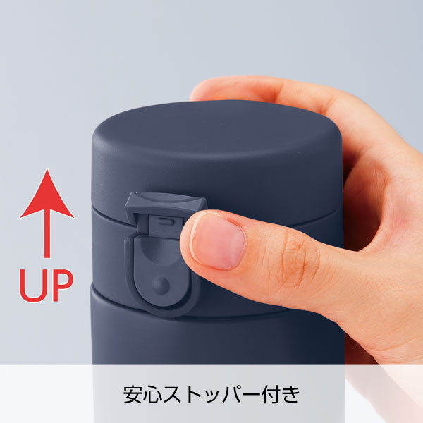 セルトナ・ワンタッチ式真空ステンレスボトル(ネイビー)