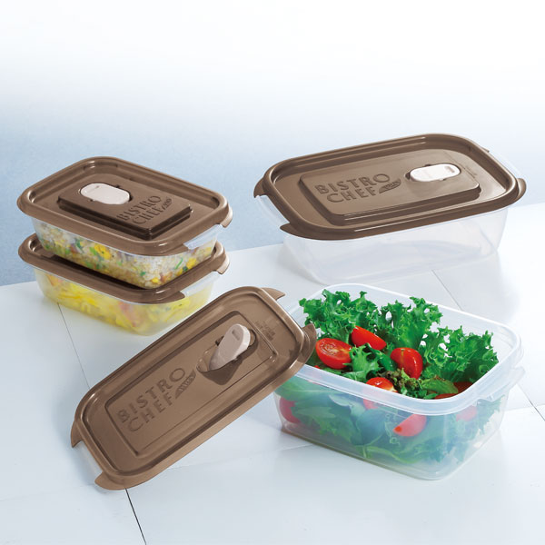 ビストロシェフ・空気弁付き保存容器400ml 2Pセット