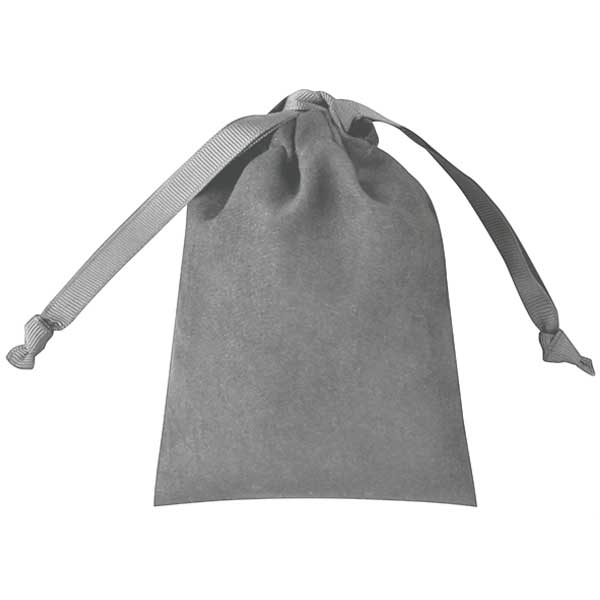 スウェードスタイル巾着（S）グレー