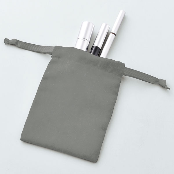 スウェードスタイル巾着（S）グレー