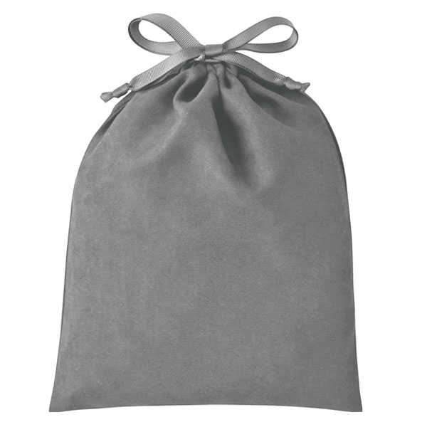 スウェードスタイル巾着（M）グレー