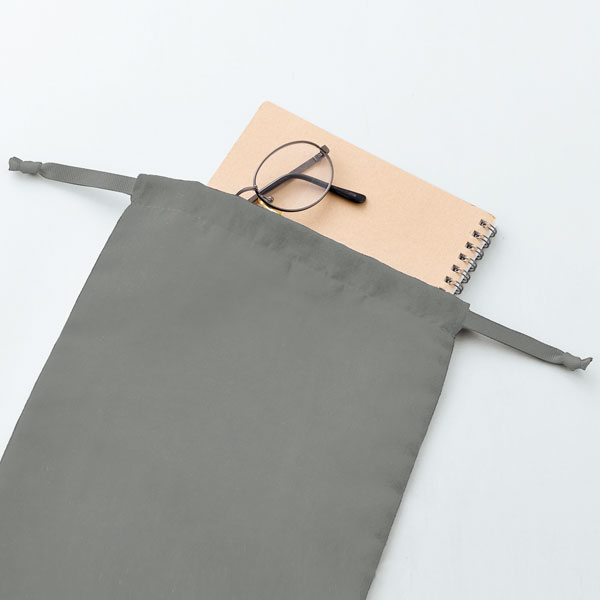 スウェードスタイル巾着（M）グレー