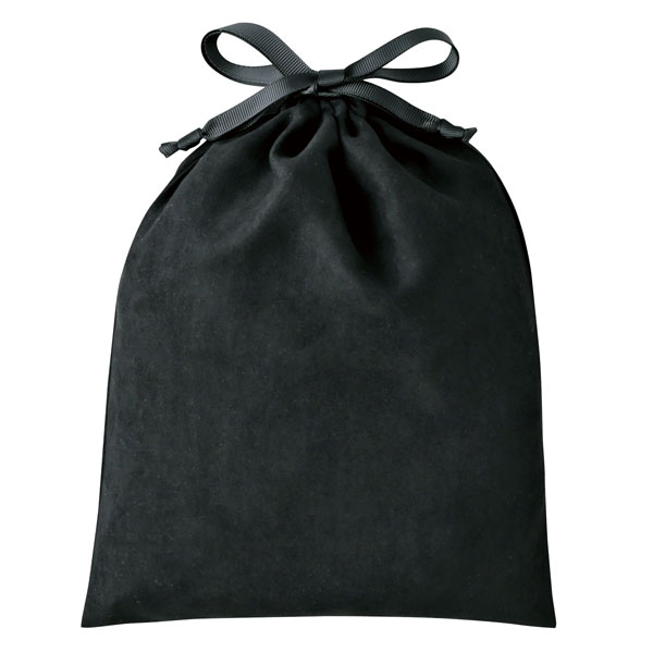 スウェードスタイル巾着（M）ブラック