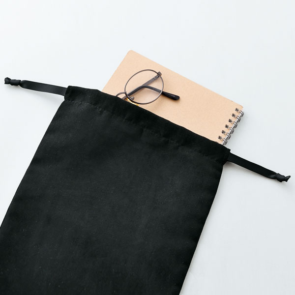 スウェードスタイル巾着（M）ブラック