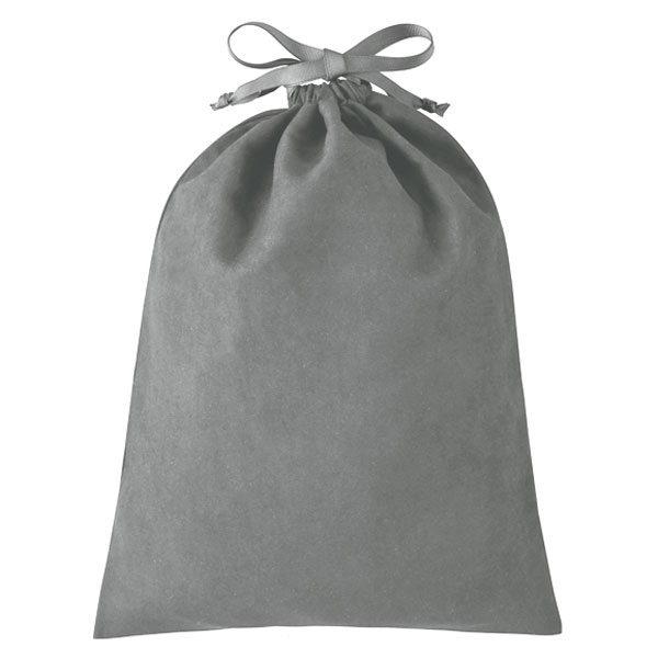 スウェードスタイル巾着（L）グレー