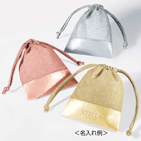 シャイニーナ・ラメ巾着（ゴールド）