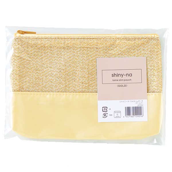 シャイニーナ・ラメスリムポーチ(ゴールド)