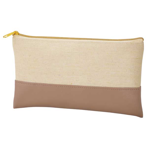 バイカラーズ・フラットポーチ(モカベージュ)