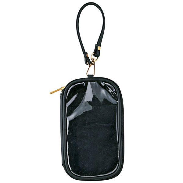 クリアキャリーポーチ(ストラップ付)(ブラック)