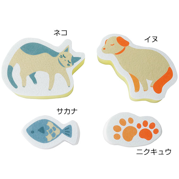 DOG&CATキッチンスポンジ4Pセット