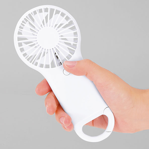 カラビナ付きフラットポータブルファン